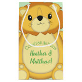 Lion Baby shower Green Klein Cadeauzakje (Achterkant)