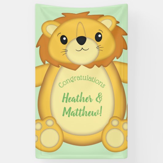 Lion Baby shower Green Spandoek (Verticaal)