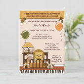 LION Baby shower Invitation Herfst Oerwoud Safari Kaart (Staand voorkant)