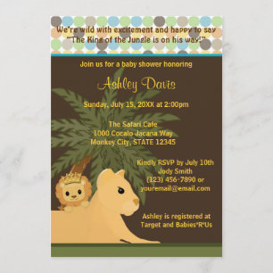 LION Baby shower Invitation King of the Oerwoud KO Kaart