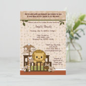 LION Baby shower Invitation Nali Oerwoud NJL Kaart (Staand voorkant)