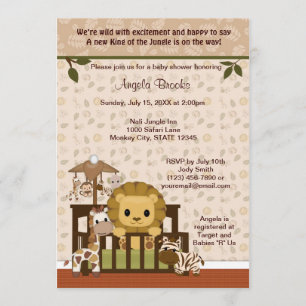 LION Baby shower Invitation Nali Oerwoud NJL Kaart