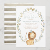 Lion Baby shower Invitation - Oerwoud Dier Thema Kaart (Voorkant / Achterkant)