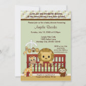 LION Baby shower Invitation Oerwoud Pals JPN-L Kaart (Voorkant)