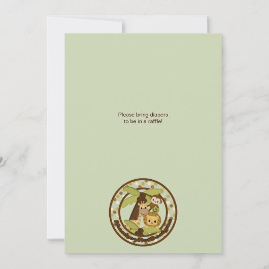 LION Baby shower Invitation Oerwoud Pals JPN-L Kaart (Achterkant)