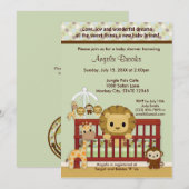 LION Baby shower Invitation Oerwoud Pals JPN-L Kaart (Voorkant / Achterkant)