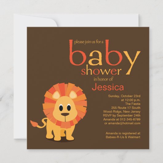 Lion Baby shower Kaart (Voorkant)