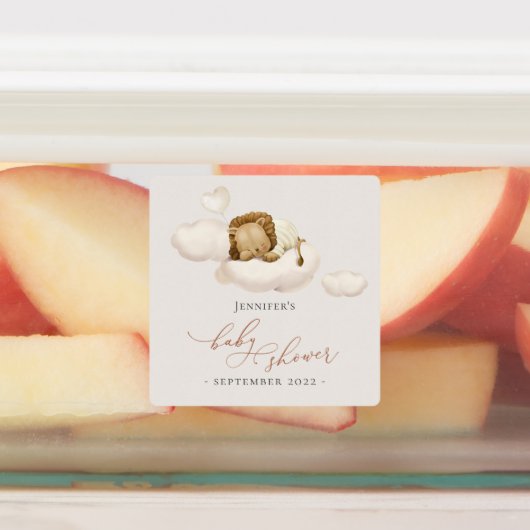 Lion Baby shower Labels (Aangebracht)