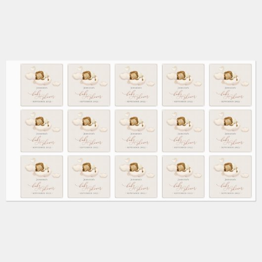 Lion Baby shower Labels (Vel)