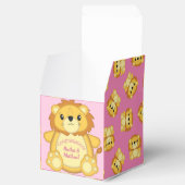 Lion Baby shower Roze Bedankdoosjes (Geopend)
