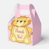 Lion Baby shower Roze Bedankdoosjes (Achterkant)