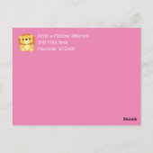 Lion Baby shower Roze Briefkaart (Achterkant)