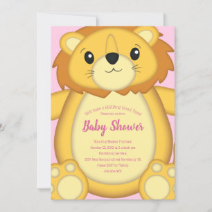 Lion Baby shower Roze Kaart