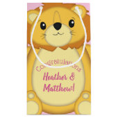 Lion Baby shower Roze Klein Cadeauzakje (Achterkant)