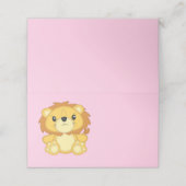 Lion Baby shower Roze Plaatskaartje (Buitenkant ongevouwen)