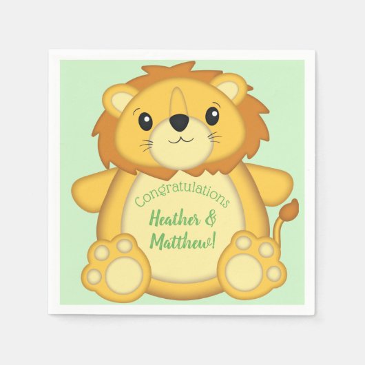 Lion Baby shower Safari Servet (Voorkant)