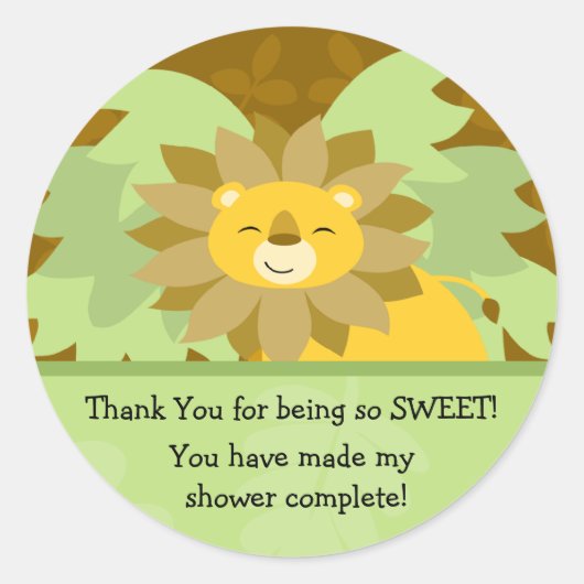 Lion Baby shower Sticker (Voorkant)