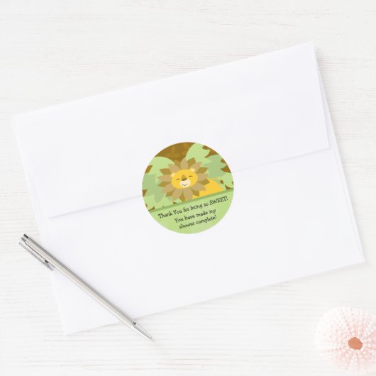 Lion Baby shower Sticker (Envelop)