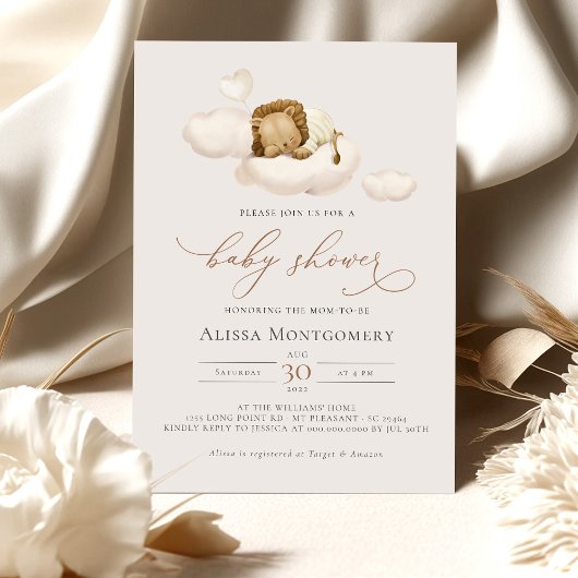 Lion Baby shower Uitnodiging