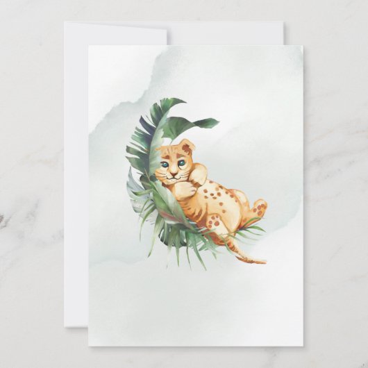 Lion Baby shower Uitnodiging (Achterkant)