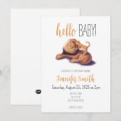 Lion Baby shower Uitnodiging (Voorkant / Achterkant)