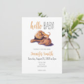 Lion Baby shower Uitnodiging (Staand voorkant)