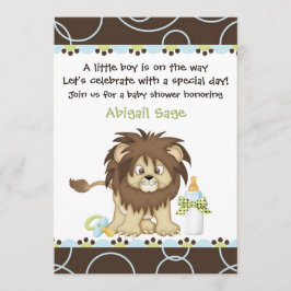 Lion Baby shower voor jongens Kaart