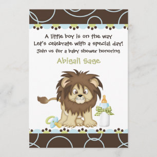 Lion Baby shower voor jongens Kaart
