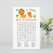Lion Baby shower Word Search Game (Staand voorkant)