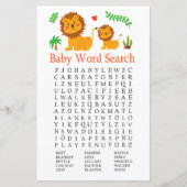 Lion Baby shower Word Search Game (Voorkant)