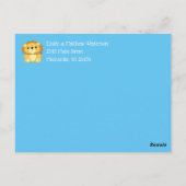 Lion Baby shower Zoo Circus Blue Boy Briefkaart (Achterkant)