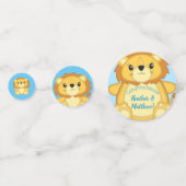 Lion Baby shower Zoo Circus Blue Boy Confetti (Voorkanten)