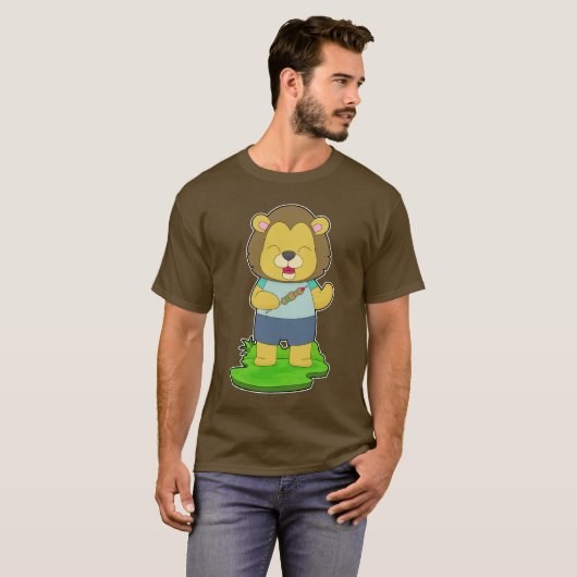 Lion Barbecue spiesje T-shirt (Voorkant volledig)
