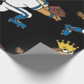 Lion Baseball Player Wrapping Paper Cadeaupapier (Hoek)