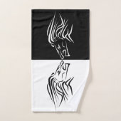 Lion Bath Towels - Black and White - Aangepaste kl Bad Handdoek (Handdoek)