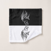 Lion Bath Towels - Black and White - Aangepaste kl Bad Handdoek (Wasdoekje)