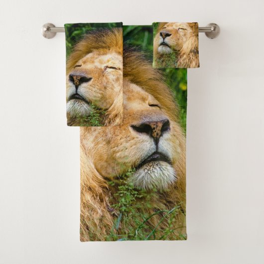Lion Bathroom Towel Set Bad Handdoek (Insitu)