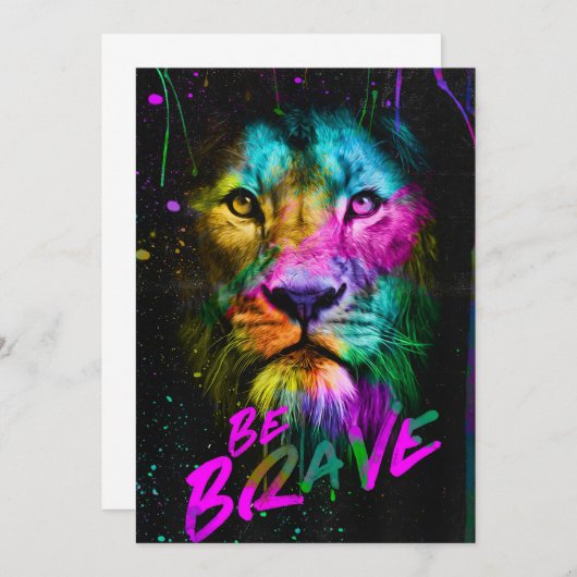 Lion be Brave Bedankkaart (Voorkant / Achterkant)