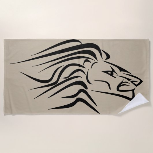 Lion Beach handdoek - Kies kleur (Voorkant)