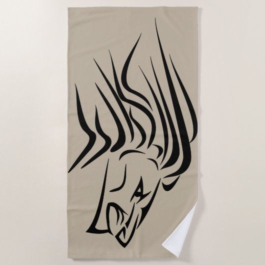 Lion Beach handdoek - Kies kleur (Voorkant)