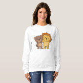 Lion Beer Zoo Cute Animals Cute Kinder Trui (Voorkant volledig)