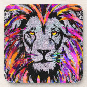 Lion Beverage Coaster - Realistic Lion Drawing Bier Onderzetter (Voorkant)