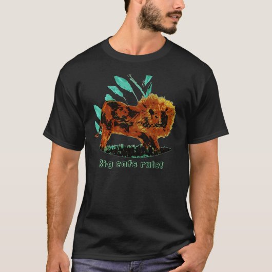 Lion Big Cats Funny Text T-shirt (Voorkant)