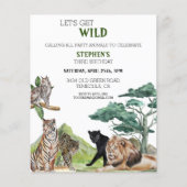 Lion Big Cats Oerwoud Safari Wild Birthday (Voorkant)