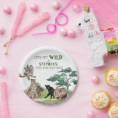 Lion Big Cats Oerwoud Safari Wild Birthday Papieren Bordje (Feest)