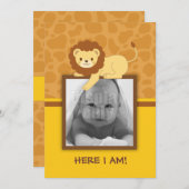 Lion Birth-communicatiekaart Aankondiging (Voorkant / Achterkant)