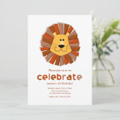 Lion Birthday Invitations Kaart (Staand voorkant)