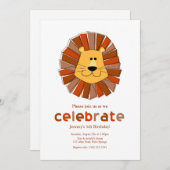 Lion Birthday Invitations Kaart (Voorkant / Achterkant)