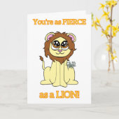 Lion Birthday-kaart Kaart (Gele Bloem)