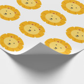 Lion Birthday Kinder kunst Cadeaupapier (Hoek)
